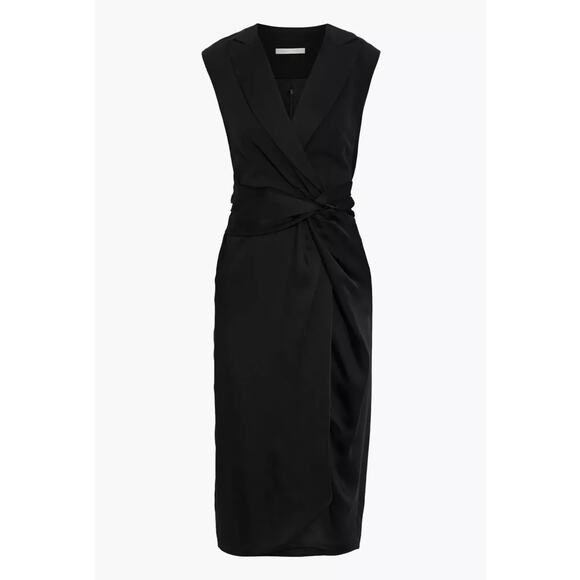 JONATHAN SIMKHAI Black Luxe Satin Twist Dress Size 10 MSRP $695 - Picture 15 of 15
